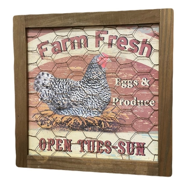 Farmhouse Kitchen Rooster and Cow Chicken Wire Pictures Country Farmhouse Decor - Picture 12 of 13